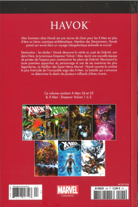 Verso de l'album Le meilleur des Super-Héros Marvel Tome 104 Havok