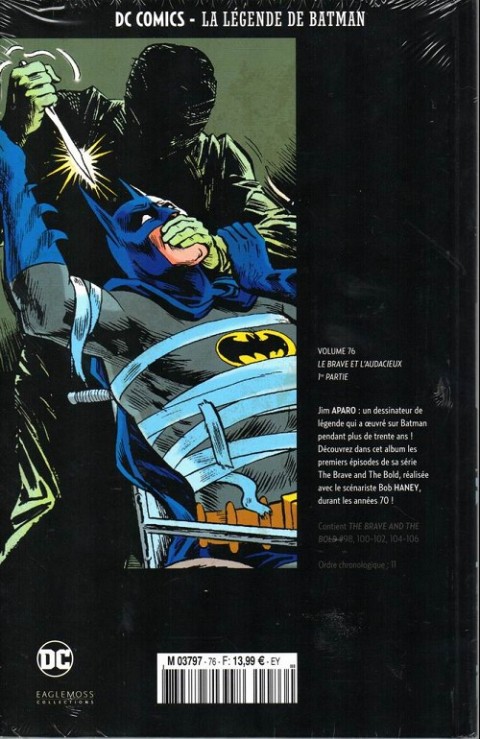 Verso de l'album DC Comics - La Légende de Batman Volume 76 Le brave et l'audacieux - 1re partie