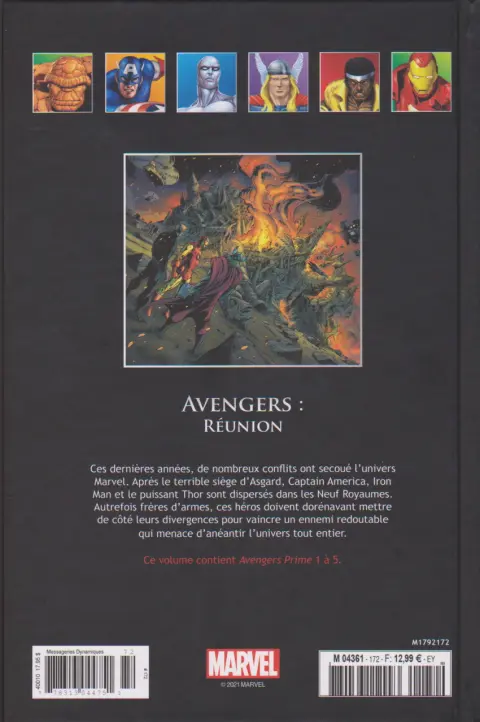 Verso de l'album Marvel Comics - La collection de référence Tome 172 Avengers : Réunion