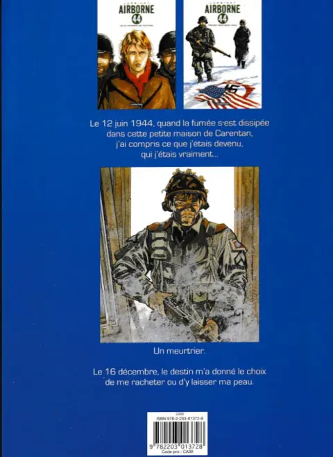 Verso de l'album Airborne 44 Tome 1 Là où tombent les hommes