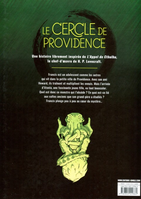 Verso de l'album Le cercle de Providence 1 L'Appel