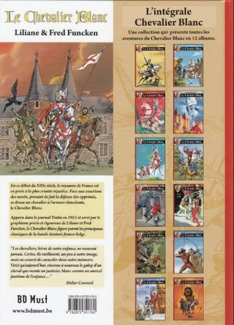 Verso de l'album Le Chevalier blanc - Série 2 - BD Must Tome 9 Le signe fatal