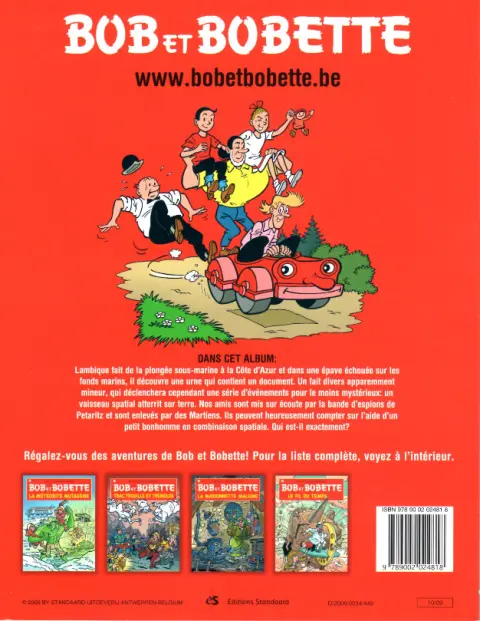 Verso de l'album Bob et Bobette Tome 115 Les martiens sont là
