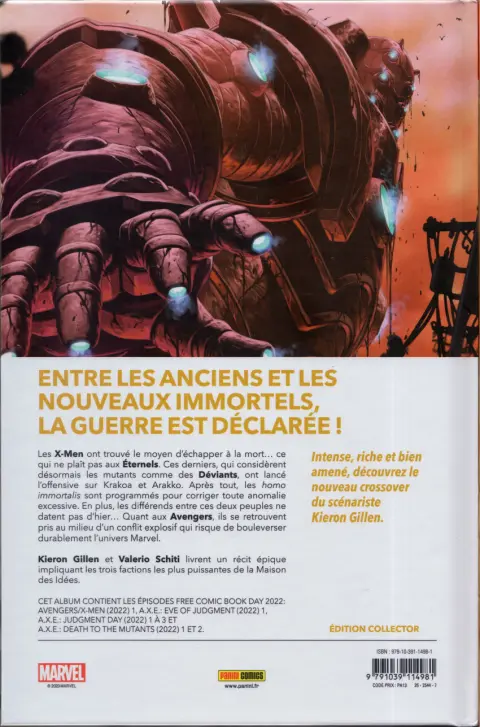 Verso de l'album A.X.E. Judgment Day Volume 1/3
