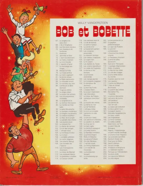 Verso de l'album Bob et Bobette Tome 85 Lambique au bois dormant