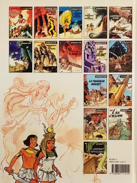 Verso de l'album Papyrus Tome 8 La métamorphose d'Imhotep