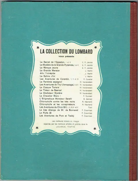 Verso de l'album Chlorophylle Tome 2 Chlorophylle et les conspirateurs