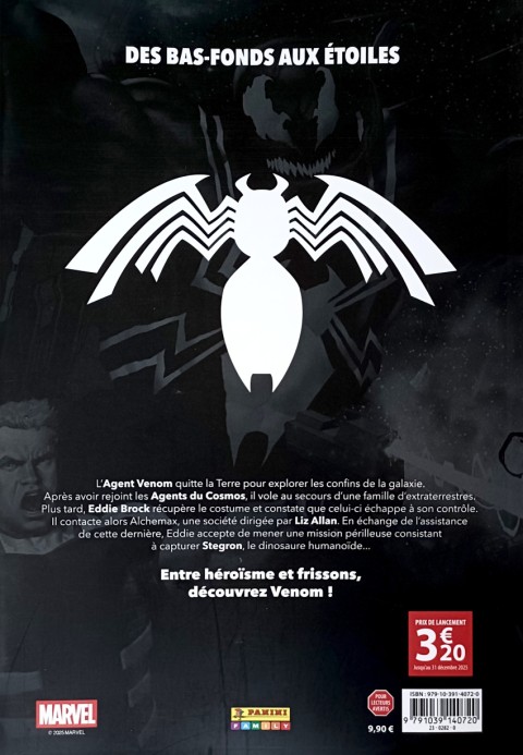Verso de l'album Venom - La nuit du symbiote 6 Chevalier de l'espace