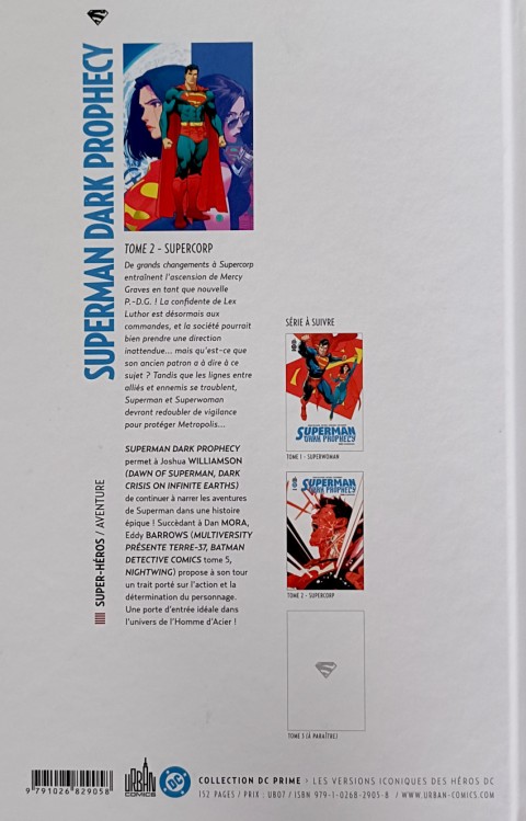 Verso de l'album Superman - Dark Prophecy Tome 2 Supercorp