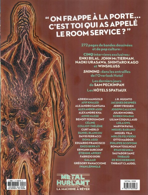 Verso de l'album Métal Hurlant N° 17 L'hôtel de la dernière nuit