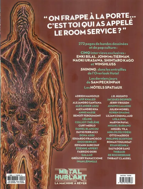 Verso de l'album Métal Hurlant N° 17 L'hôtel de la dernière nuit