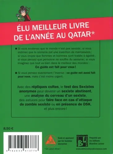Verso de l'album La P'tite Blan Tome 4 Guide de survie en milieu sexiste