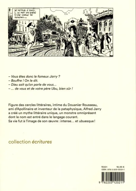 Verso de l'album Merdre Jarry, le père d'Ubu