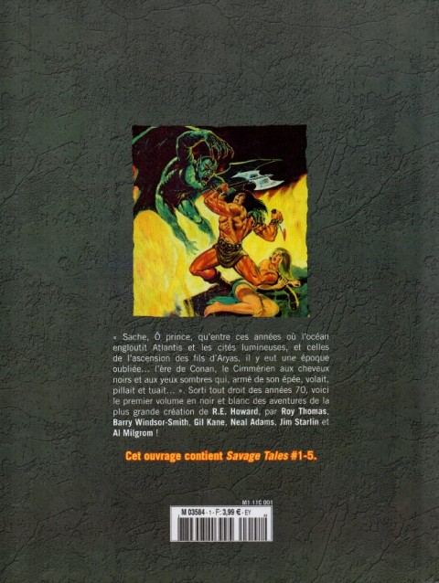 Verso de l'album The Savage Sword of Conan - La Collection Tome 1 Les clous rouges