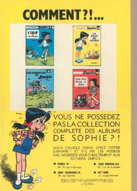 Verso de l'album Sophie Tome 5 Sophie et le rayon Kâ