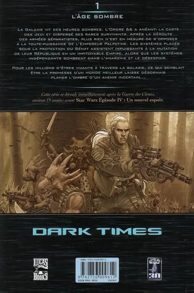 Verso de l'album Star Wars - Dark Times Tome 1 L'âge sombre