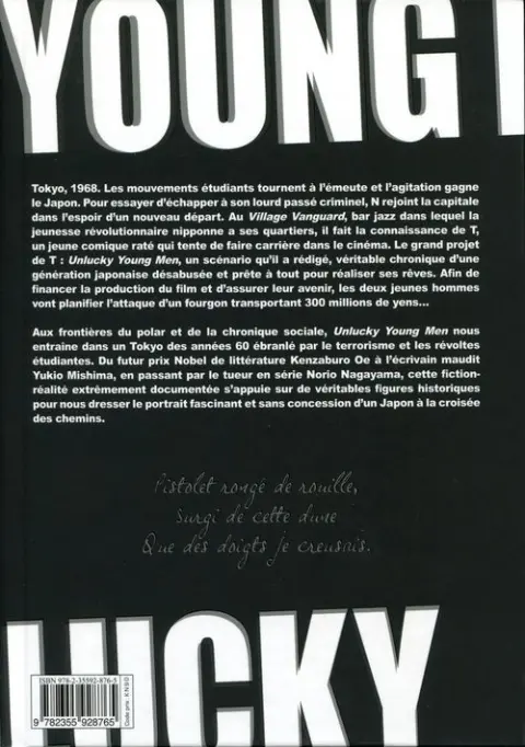 Verso de l'album Unlucky Young Men Tome 1