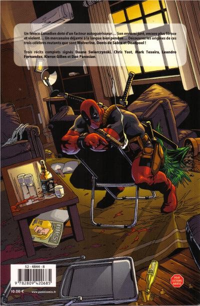 Verso de l'album X-Men - Les origines Tome 3 Wolverine - Dents de sabre - Deadpool