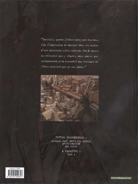 Verso de l'album Blacksad Tome 1 Quelque part entre les ombres