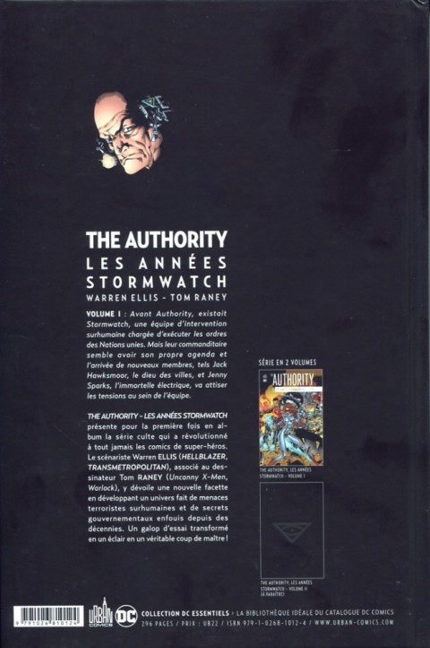 Verso de l'album The Authority : Les années Stormwatch Volume 1