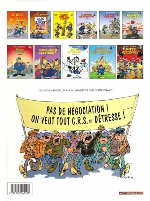 Verso de l'album CRS = Détresse Tome 2 3615 code Bavure