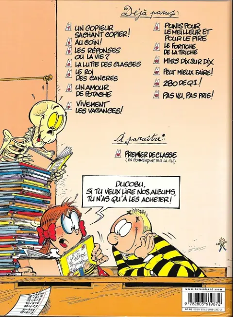 Verso de l'album L'Élève Ducobu Tome 10 Miss dix sur dix