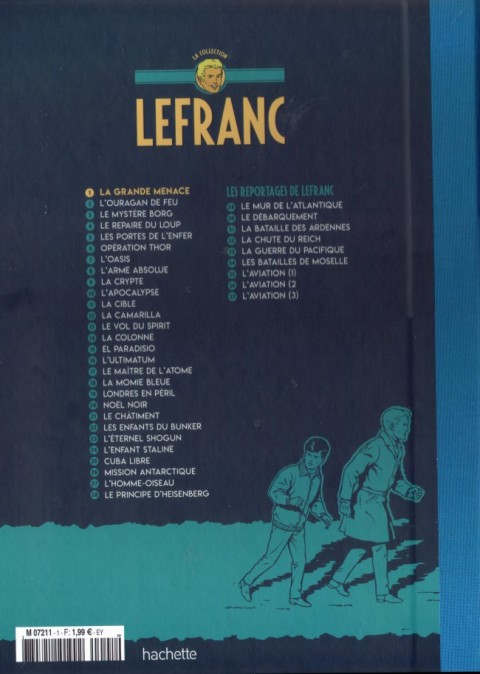 Verso de l'album Lefranc La Collection - Hachette Tome 1 La Grande Menace