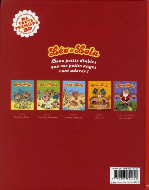Verso de l'album Léo & Lola Tome 1 On s'aime trop !