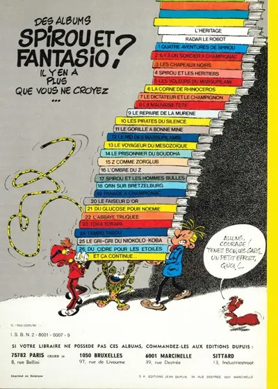 Verso de l'album Spirou et Fantasio Tome 5 Les voleurs du Marsupilami