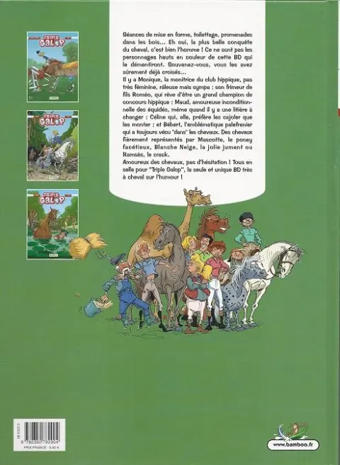 Verso de l'album Triple galop Tome 2