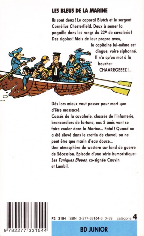 Verso de l'album Les Tuniques Bleues Tome 7 Les bleus de la marine