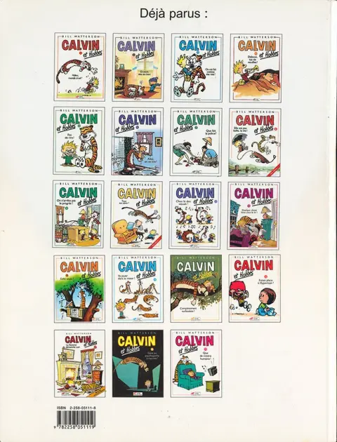 Verso de l'album Calvin et Hobbes Tome 19 Que de misère humaine !
