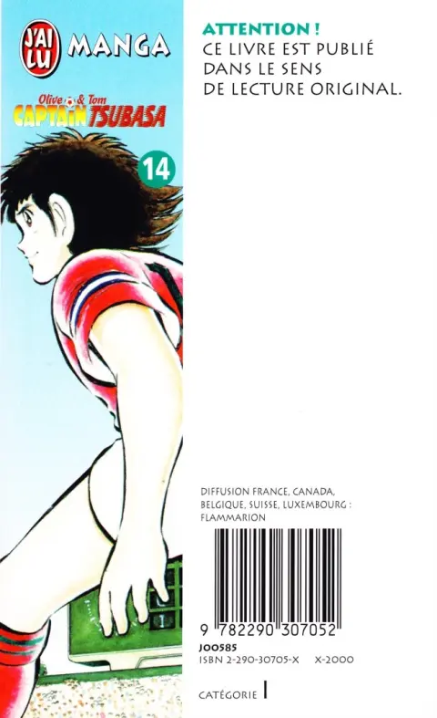 Verso de l'album Captain Tsubasa Tome 14 Le Faucon contre Tsubasa