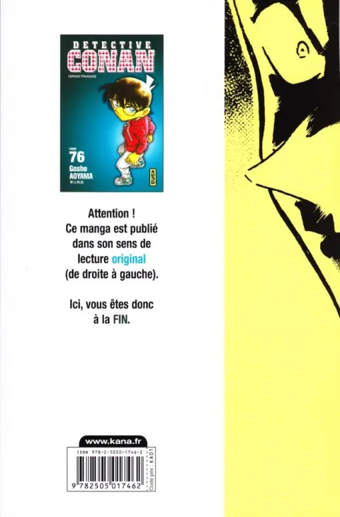 Verso de l'album Détective Conan Tome 76