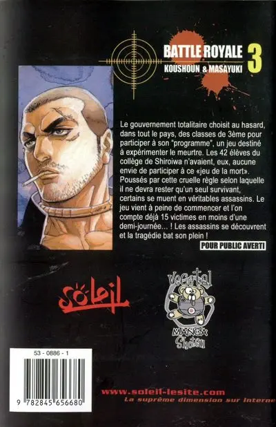 Verso de l'album Battle Royale 3 Tristesse