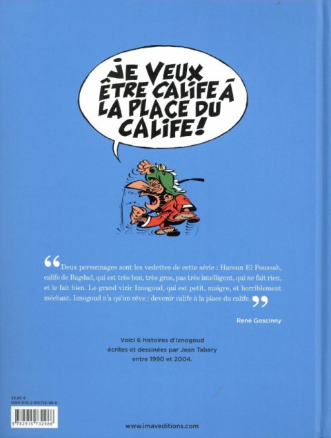 Verso de l'album Iznogoud 6 histoires de Jean Tabary de 1990 à 2004
