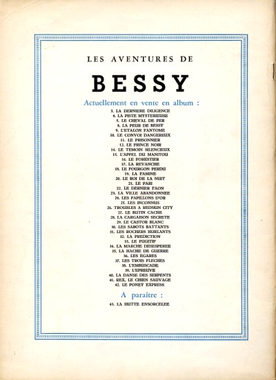 Verso de l'album Bessy Tome 42 Le Poney Express