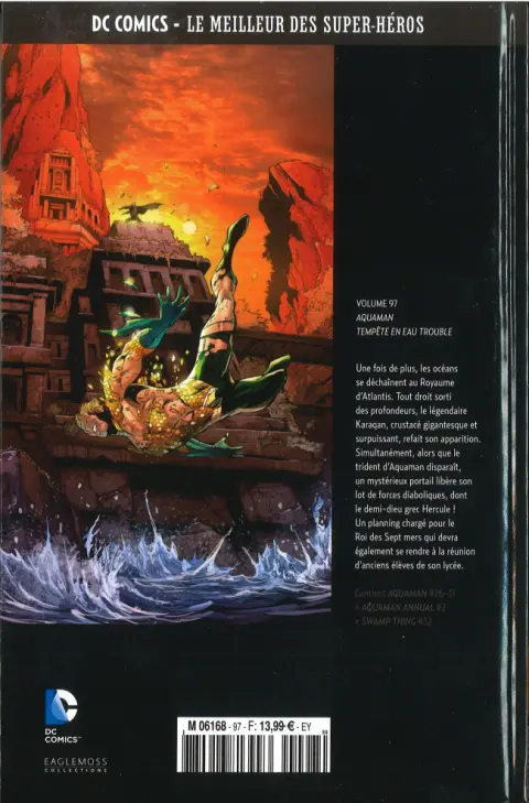 Verso de l'album DC Comics - Le Meilleur des Super-Héros Volume 97 Aquaman - Tempête en Eau Trouble