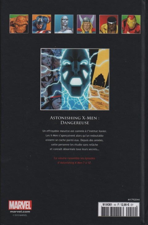 Verso de l'album Marvel Comics - La collection de référence Tome 44 Astonishing X-Men - Dangereuse