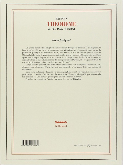 Verso de l'album Théorème
