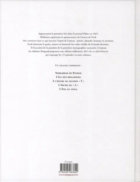 Verso de l'album Philémon L'Intégrale Tomes 6 à 10