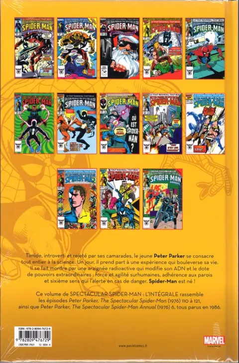 Verso de l'album Spectacular Spider-Man Tome 10 1986