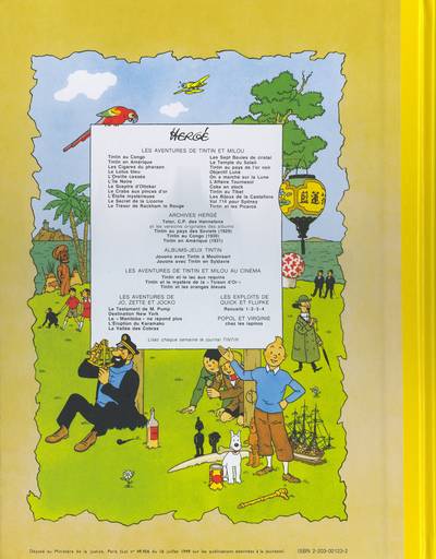 Verso de l'album Tintin Tome 23 Tintin et les picaros
