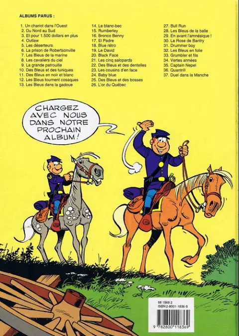 Verso de l'album Les Tuniques Bleues Tome 32 Les bleus en folie