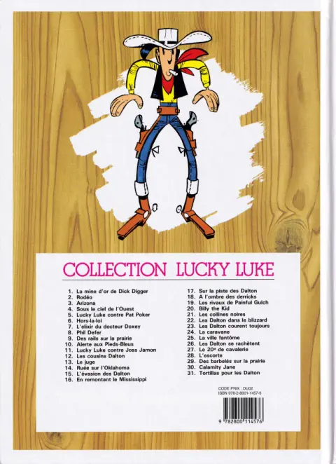 Verso de l'album Lucky Luke Tome 17 Sur la piste des Dalton