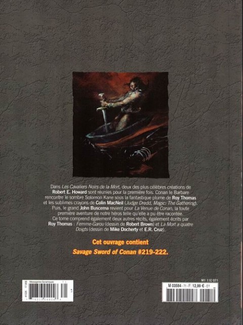 Verso de l'album The Savage Sword of Conan - La Collection Tome 71 Les cavaliers noirs de la mort