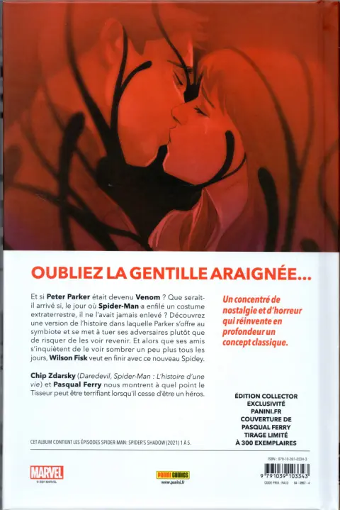 Verso de l'album Spider-man : L'ombre du symbiote