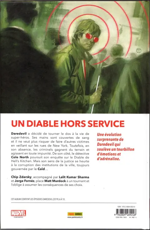 Verso de l'album Daredevil 2 Aucun diable, juste un dieu