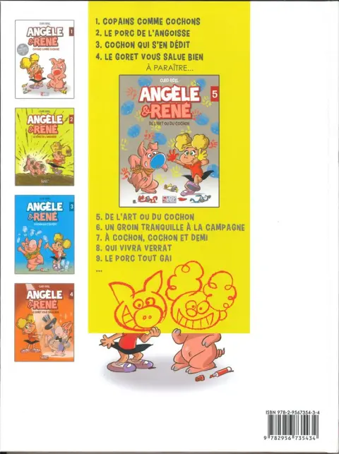Verso de l'album Angèle & René Tome 4 Le goret vous salue bien