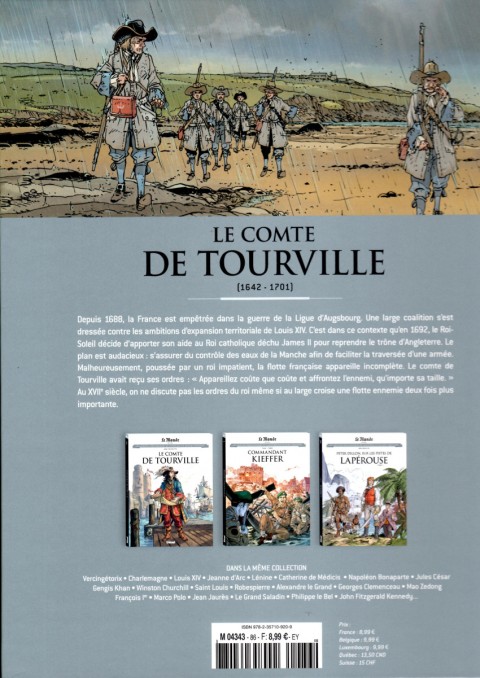 Verso de l'album Les grands personnages de l'Histoire en bandes dessinées Tome 86 Le Comte de Tourville